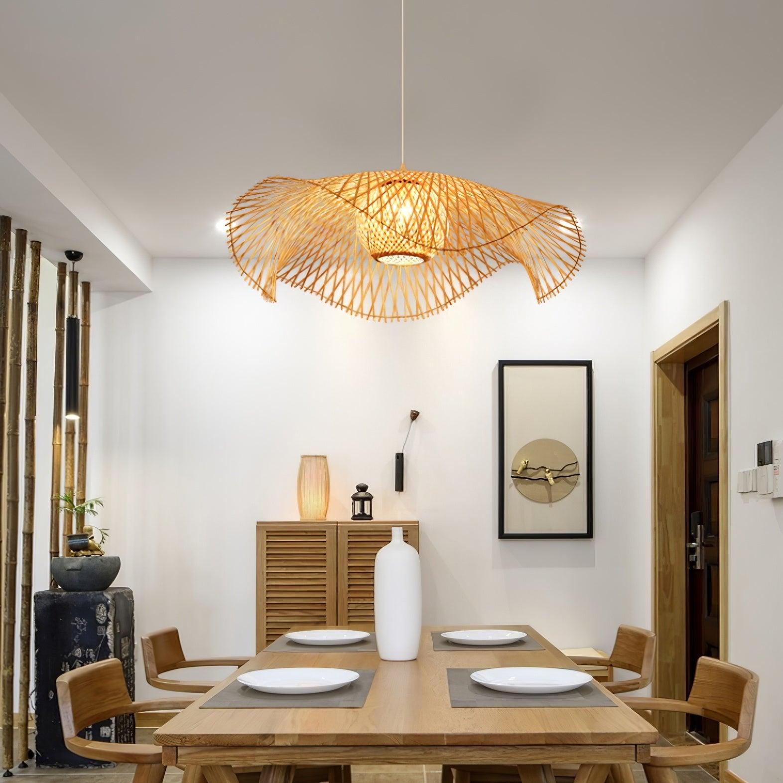 Dune Suspension Bambou Tressage Ouvert Naturel - Neutralighting