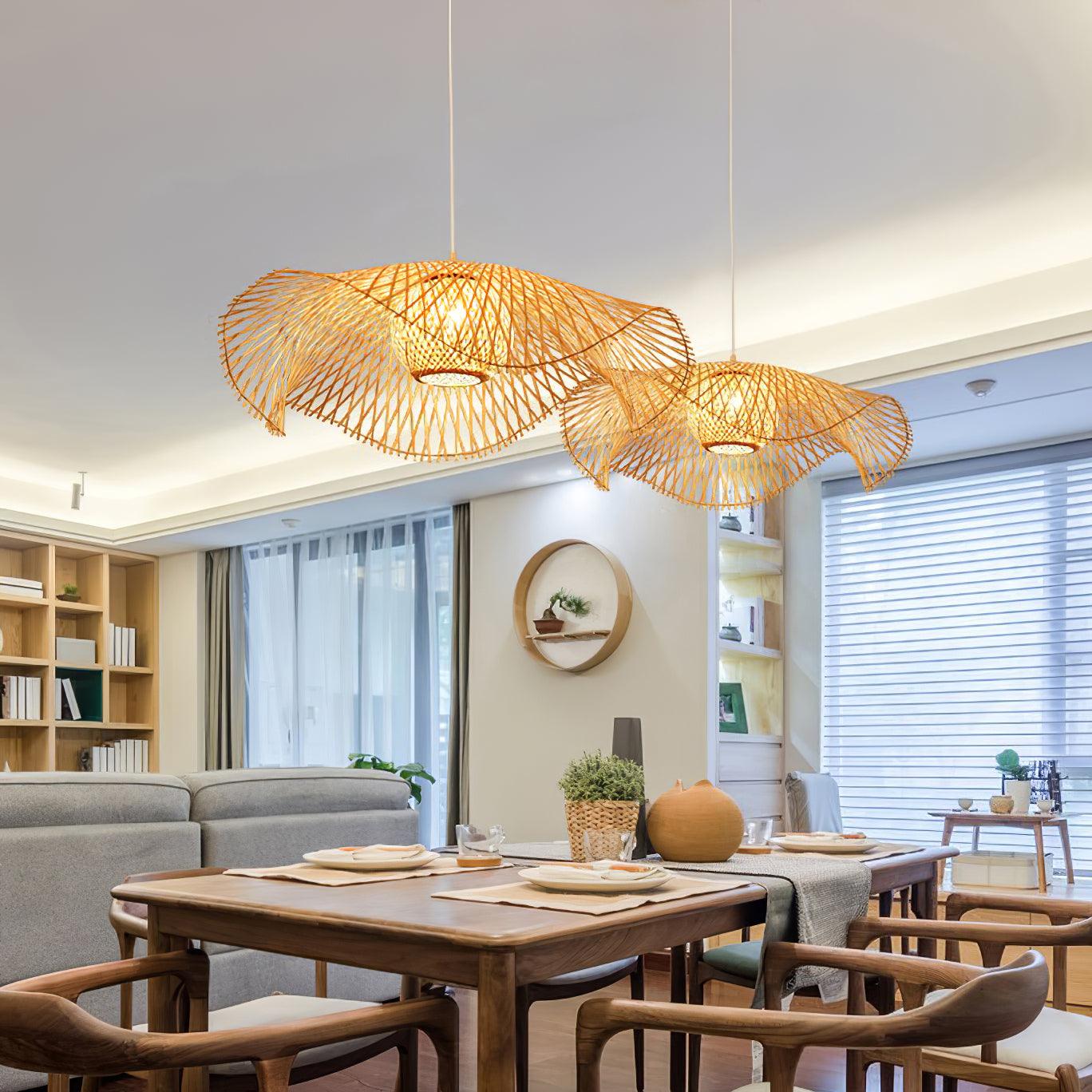Dune Suspension Bambou Tressage Ouvert Naturel - Neutralighting