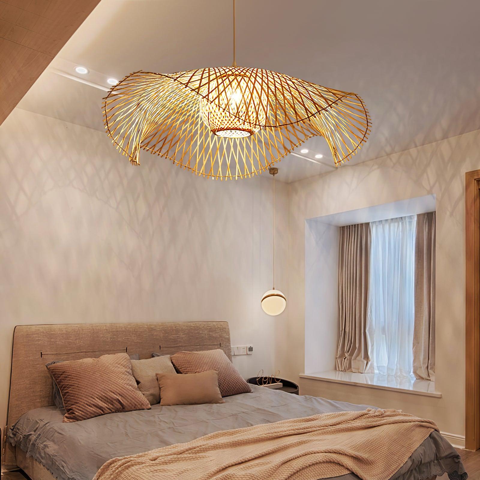 Dune Suspension Bambou Tressage Ouvert Naturel - Neutralighting
