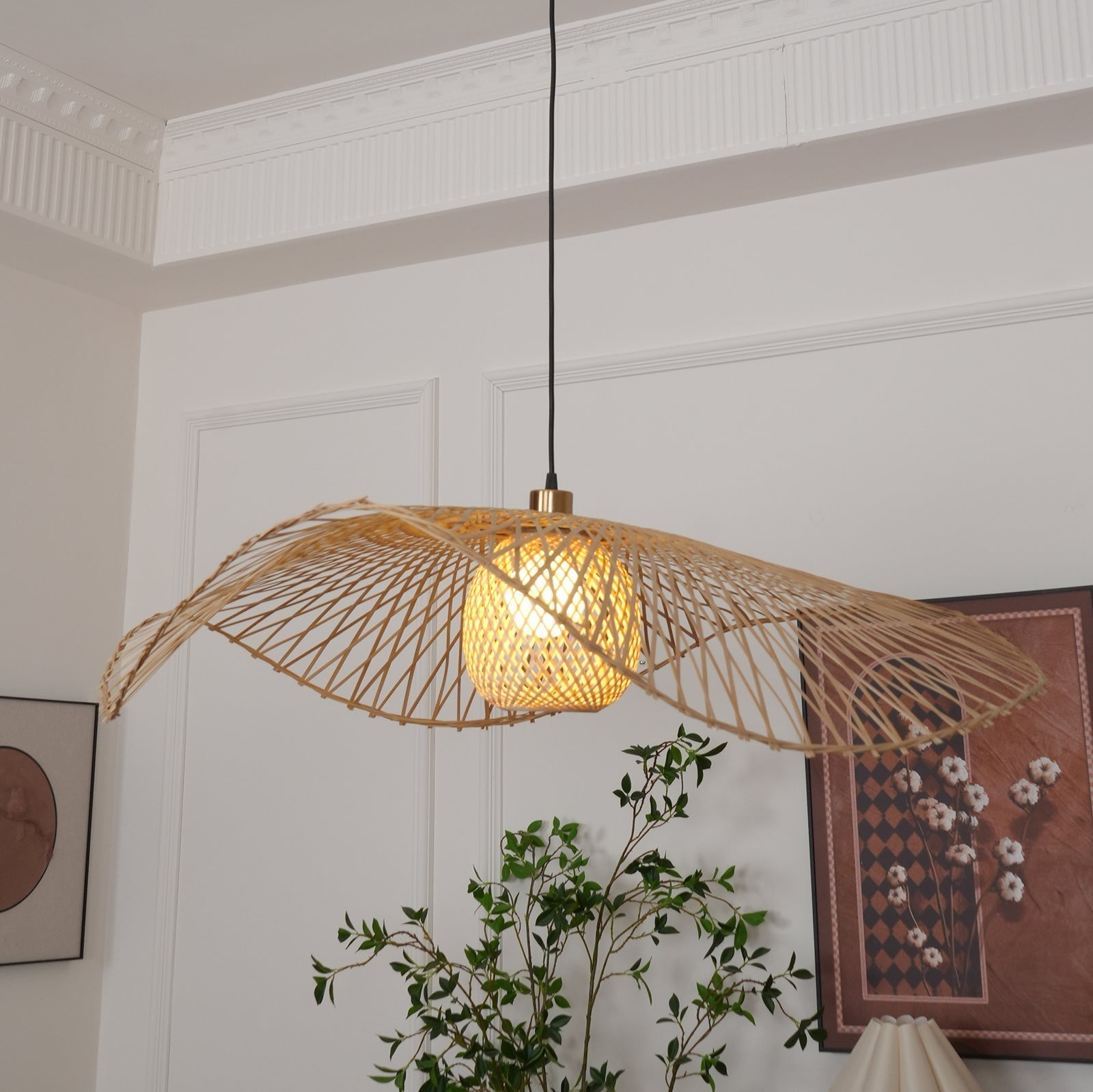 Dune Suspension Bambou Tressage Ouvert Naturel - Neutralighting