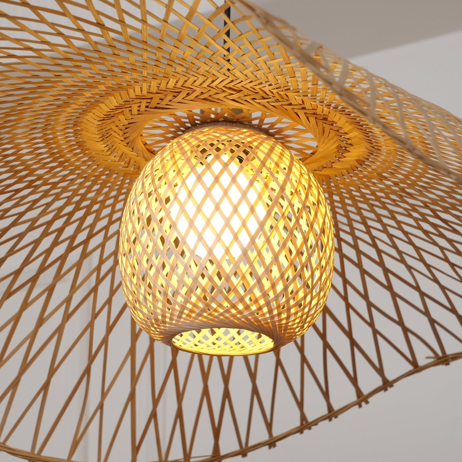Dune Suspension Bambou Tressage Ouvert Naturel - Neutralighting