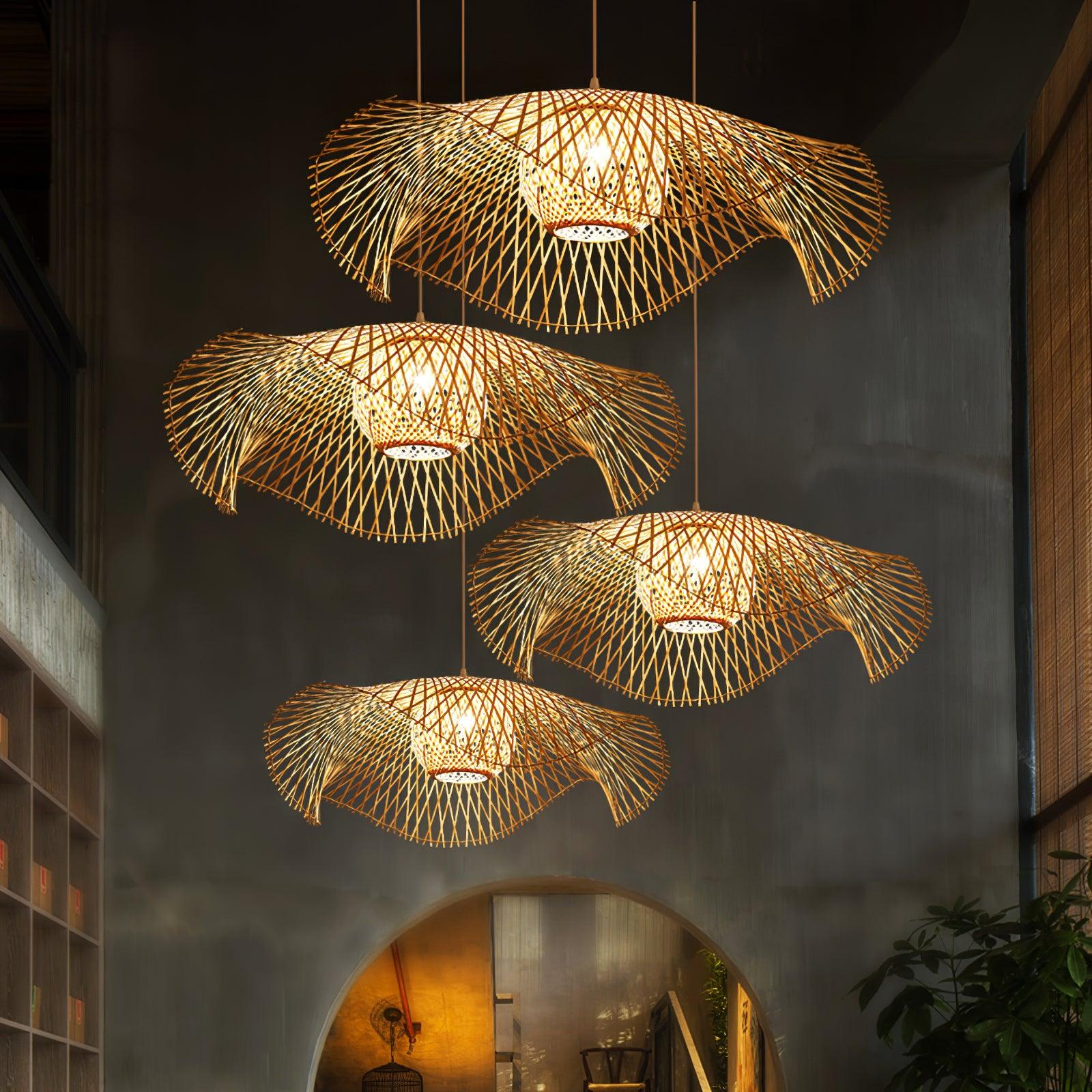 Dune Suspension Bambou Tressage Ouvert Naturel - Neutralighting