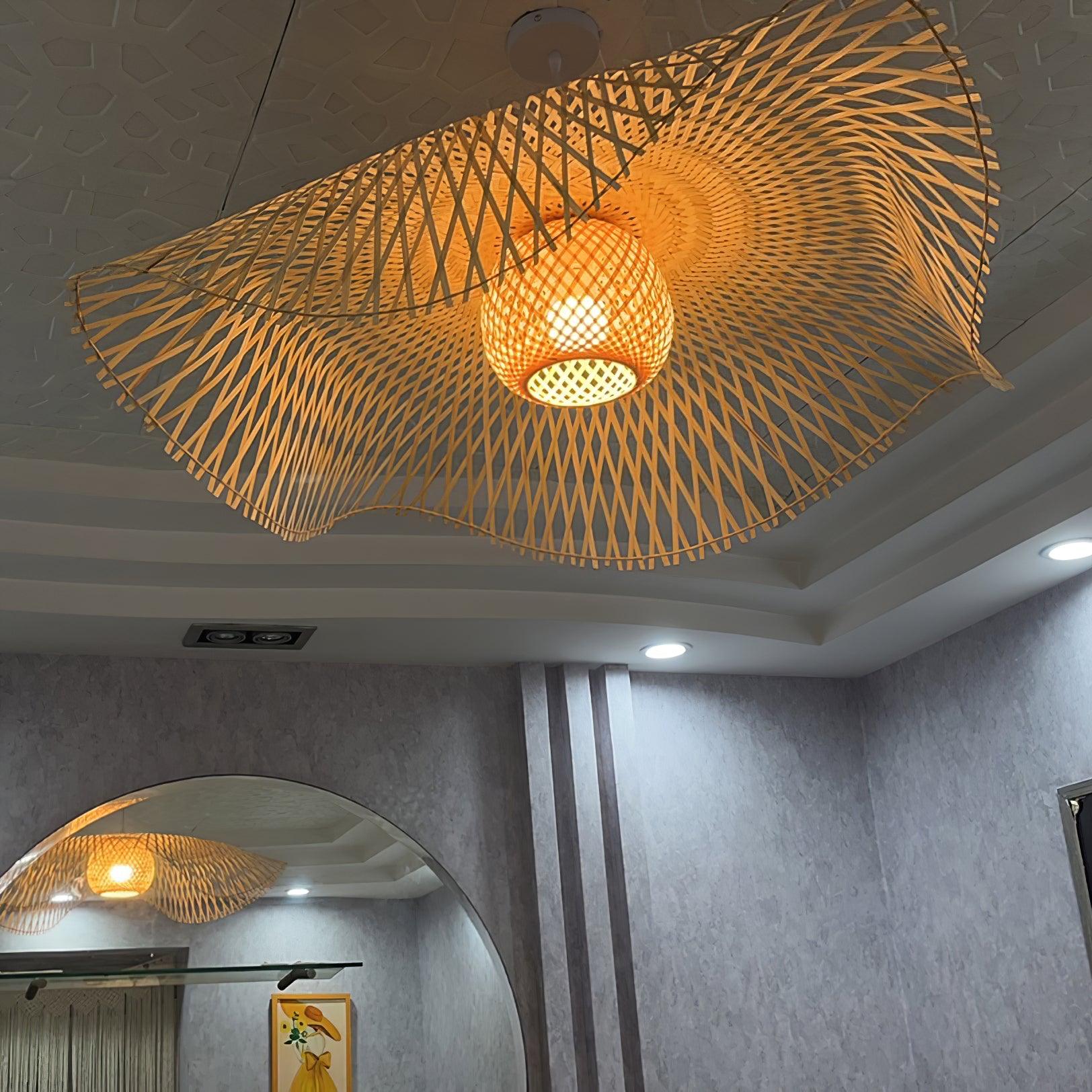 Dune Suspension Bambou Tressage Ouvert Naturel - Neutralighting