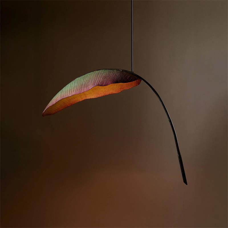 Rauduvyu Moderne Minimaliste Feuille Noir Métal Lustre - Neutralighting