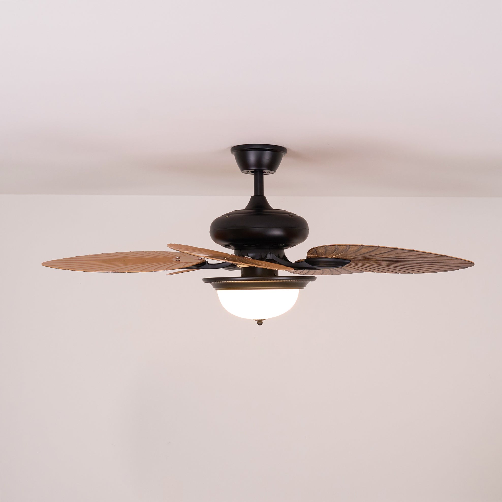 Plafonnier ventilateur Virel en bois tropical, diamètre 52 pouces