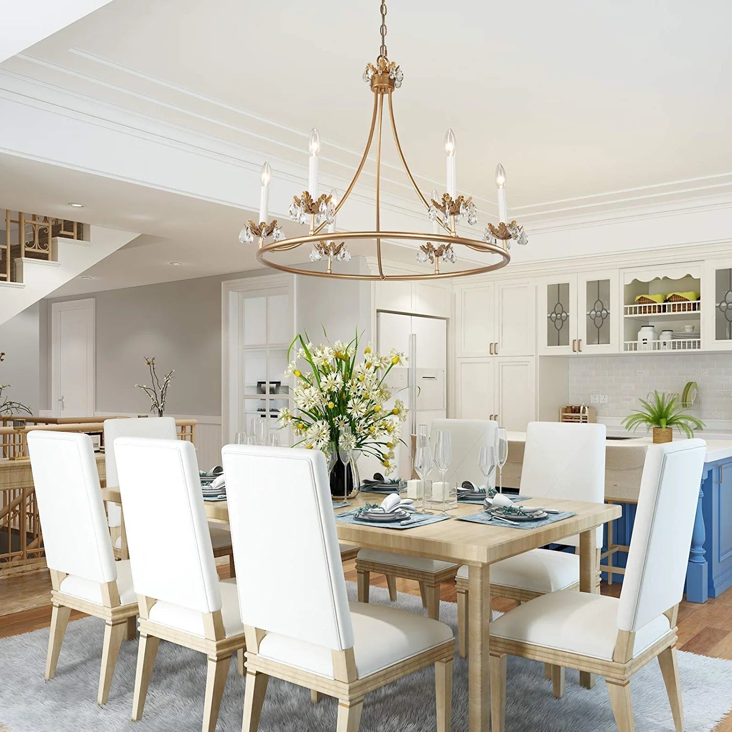 Yrvuvyh Ancien Industriel Luxe Laiton Cristal Lustre - Neutralighting