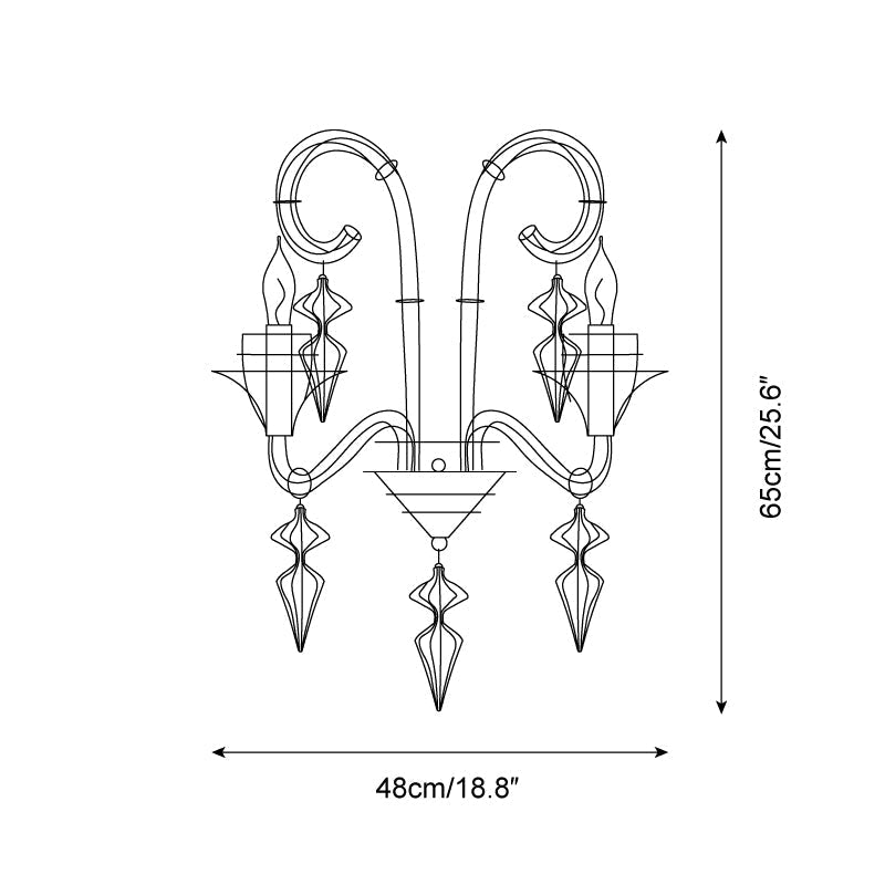 Baroque Applique Murale Sculpturale en Fil - Neutralighting