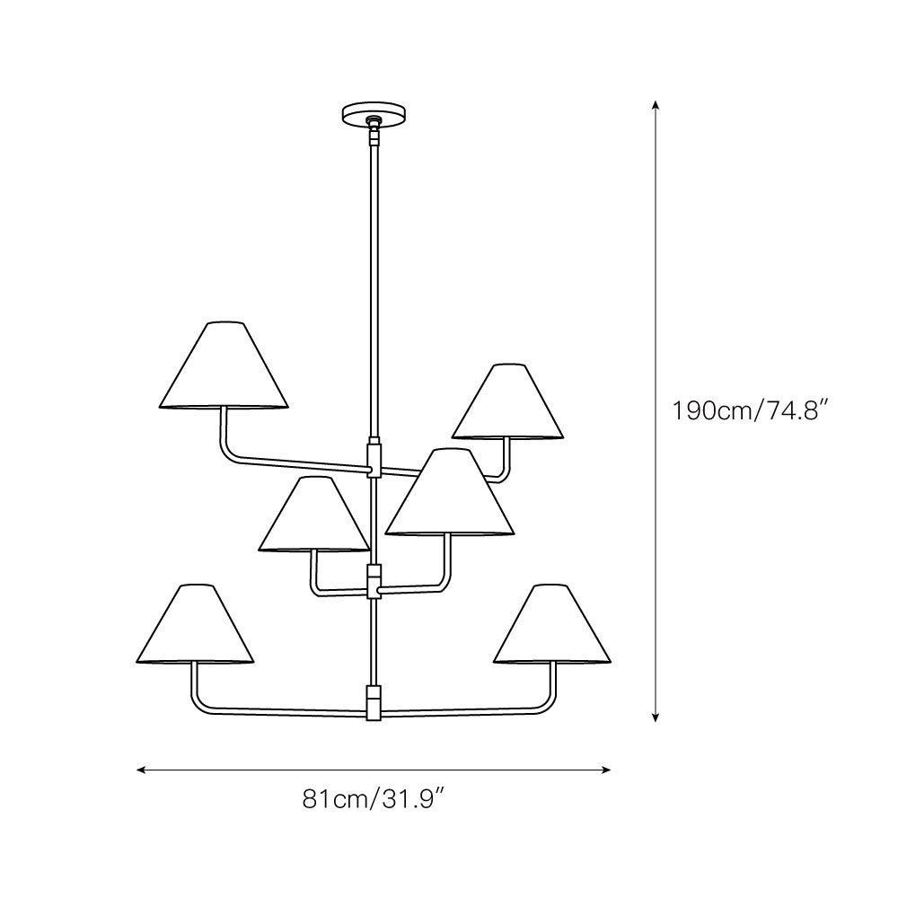 Zoruvyh Étage Ancien Industriel Tissu Métal Lustre - Neutralighting