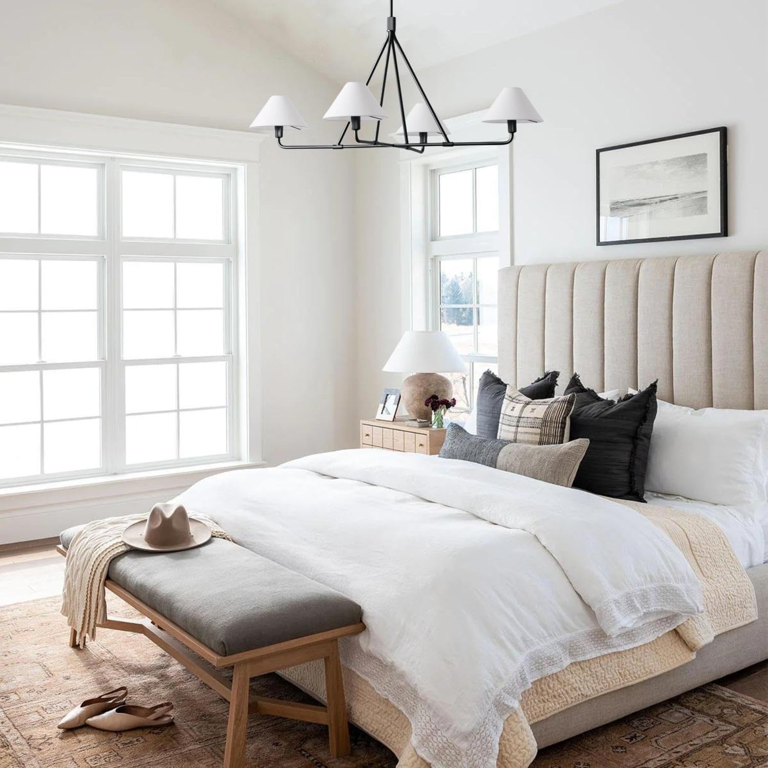 Ornuvyh Ancien Industriel Métal Tissu Lustre - Neutralighting