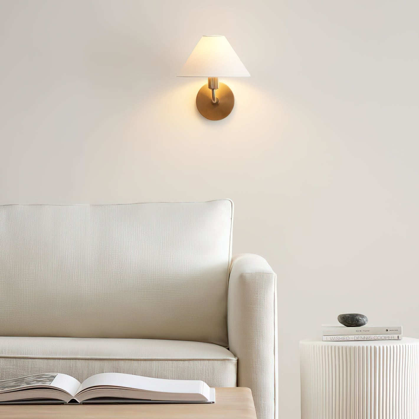 Cisoren Applique Murale Traditionnelle En Tissu Et Laiton Unique - Neutralighting