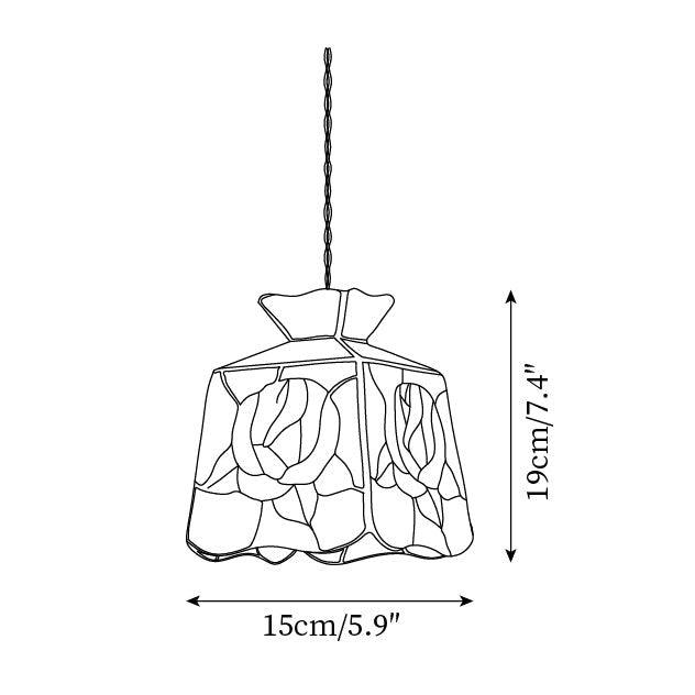 Roselit Suspension Teinté Verre Florale Organique - Neutralighting