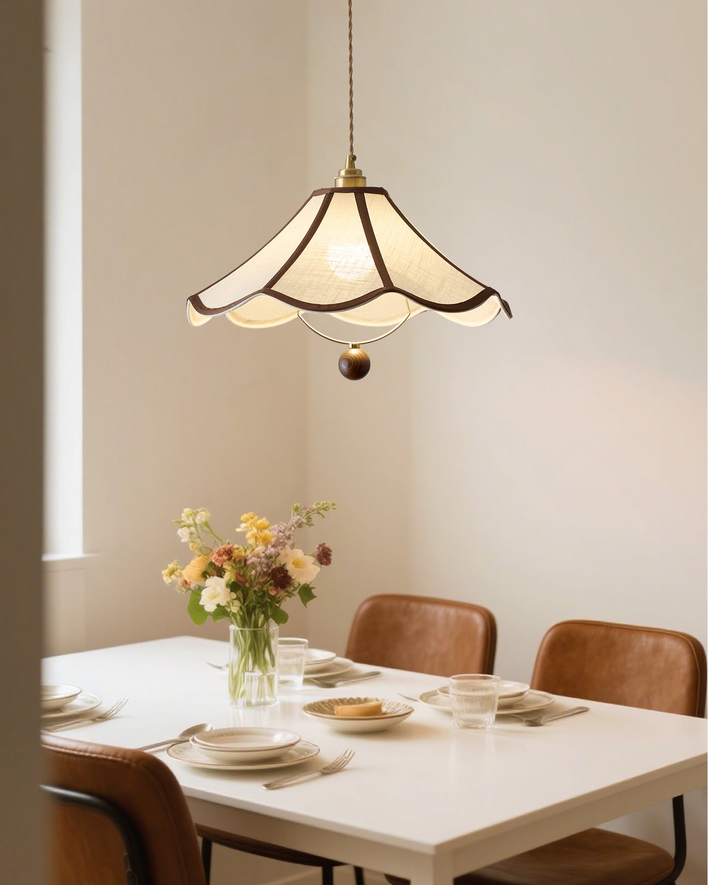 Bellaria Lampe Suspension Vintage à Bords Festonnés - Neutralighting