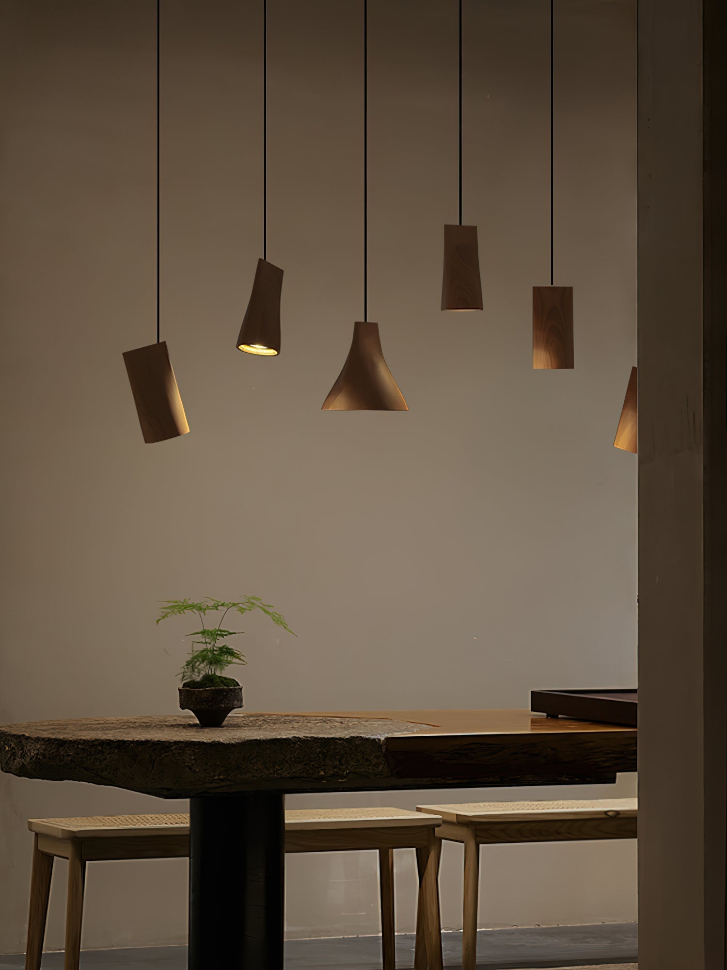 Ivarara Suspension Bois Asymétrique - Neutralighting