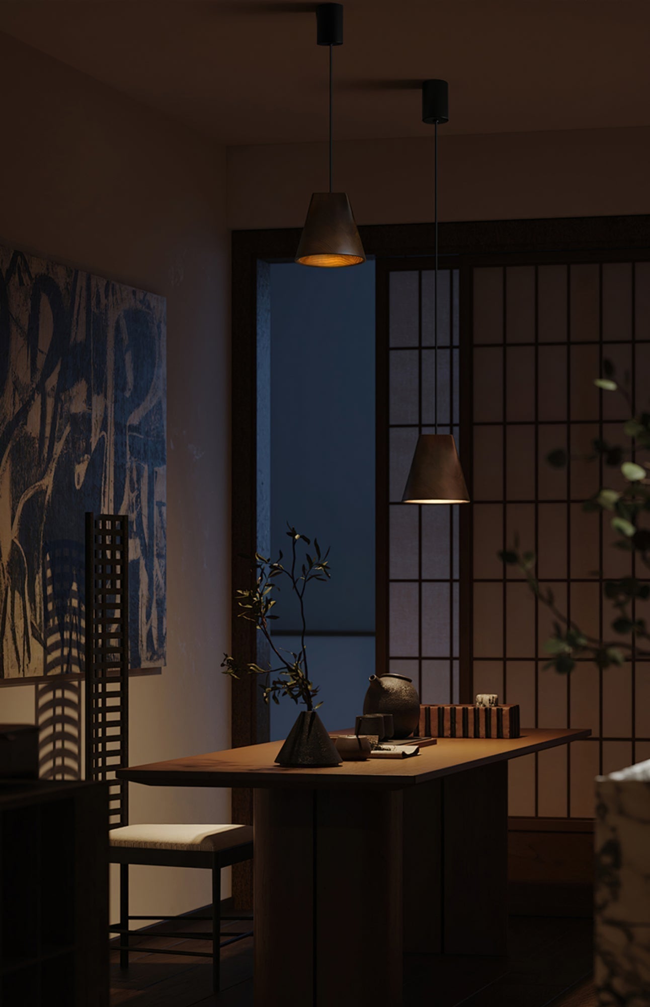 Ivarara Suspension Bois Asymétrique - Neutralighting