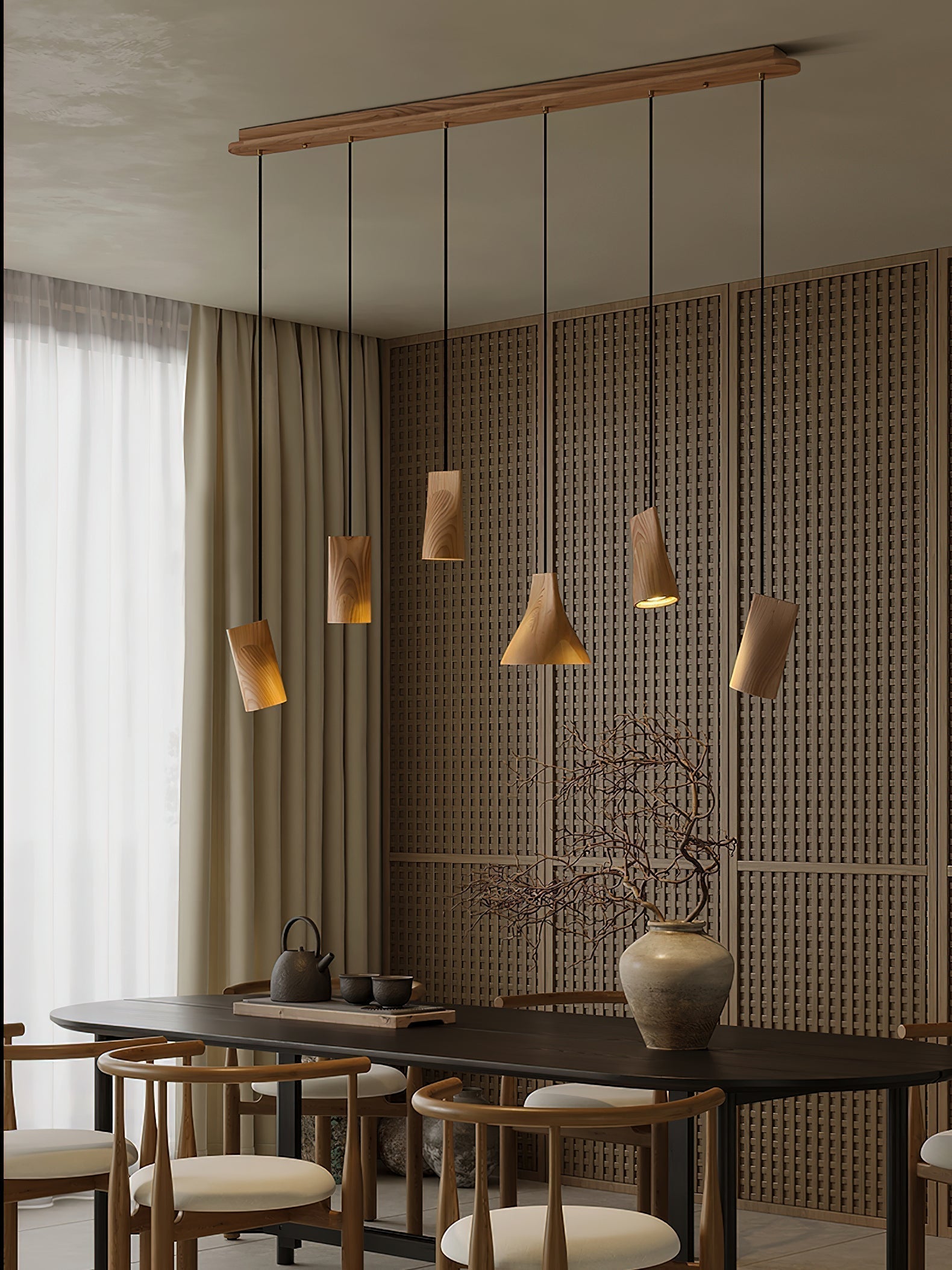 Ivarara Suspension Bois Asymétrique - Neutralighting