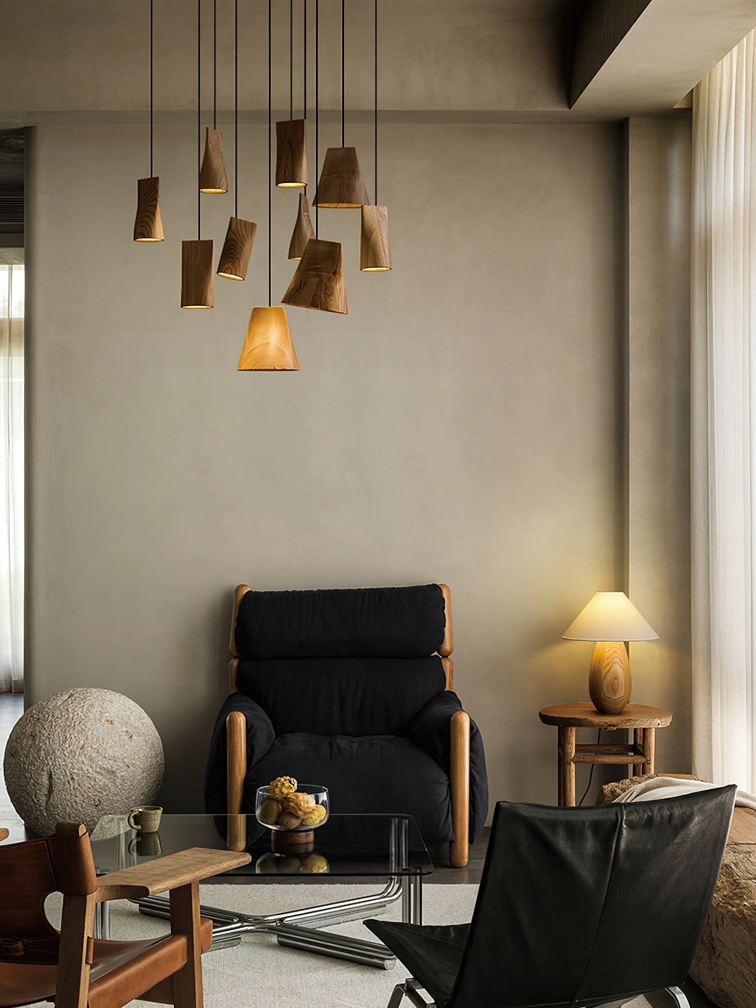 Ivarara Suspension Bois Asymétrique - Neutralighting