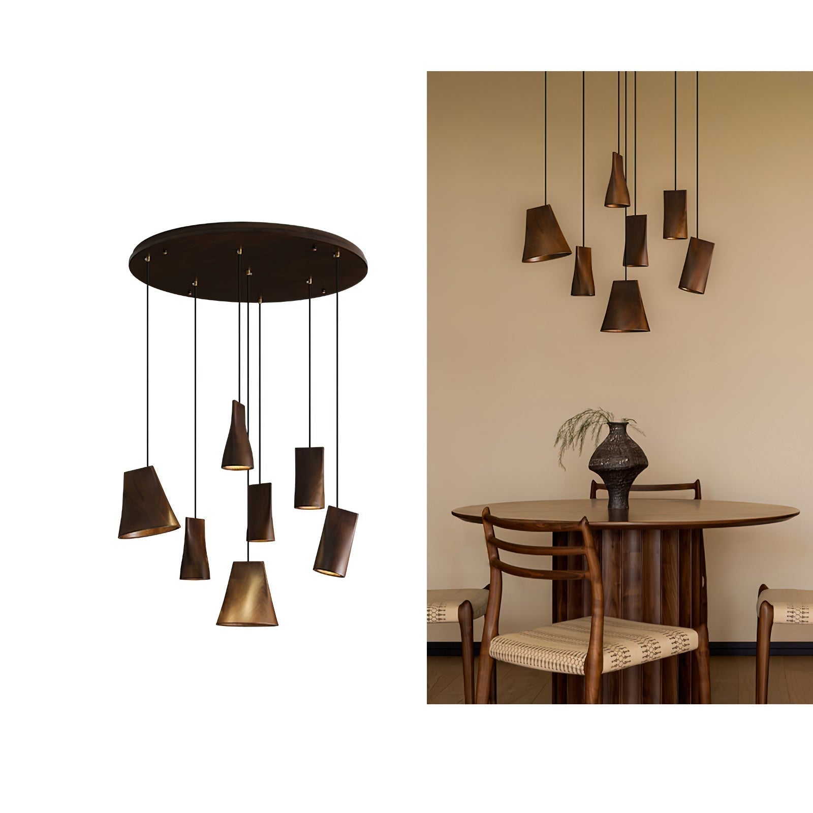 Ivarara Suspension Bois Asymétrique - Neutralighting
