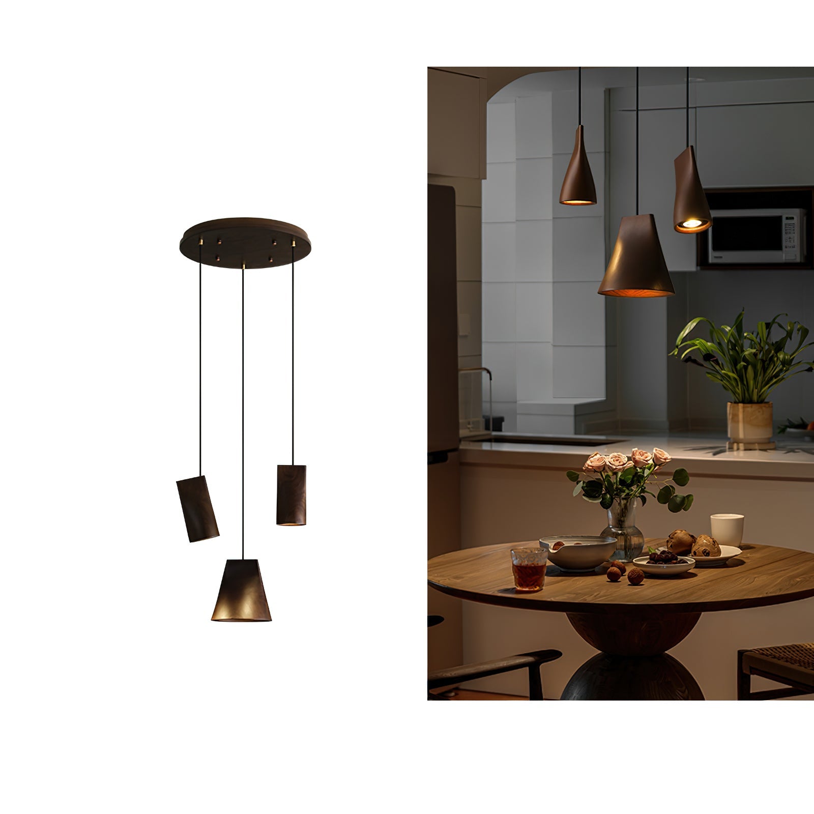 Ivarara Suspension Bois Asymétrique - Neutralighting