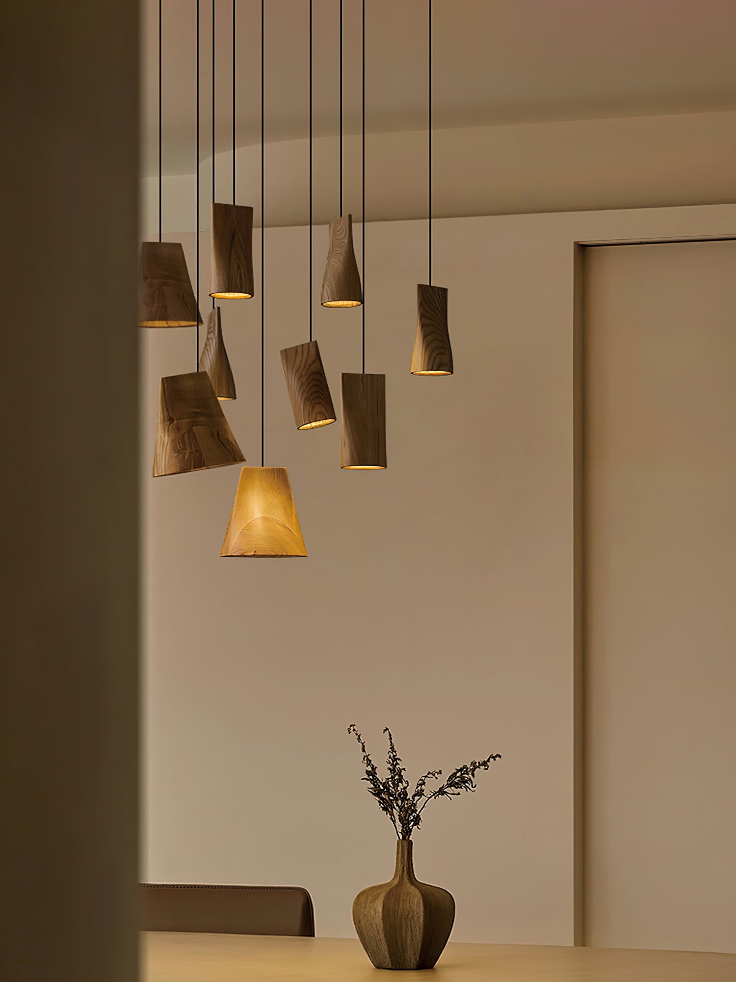 Ivarara Suspension Bois Asymétrique - Neutralighting