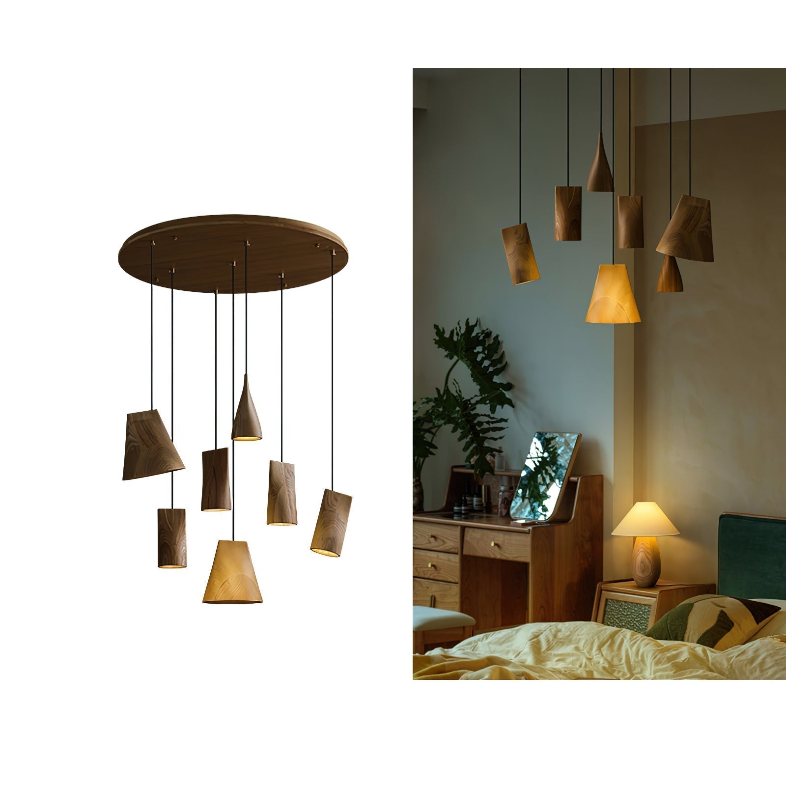 Ivarara Suspension Bois Asymétrique - Neutralighting