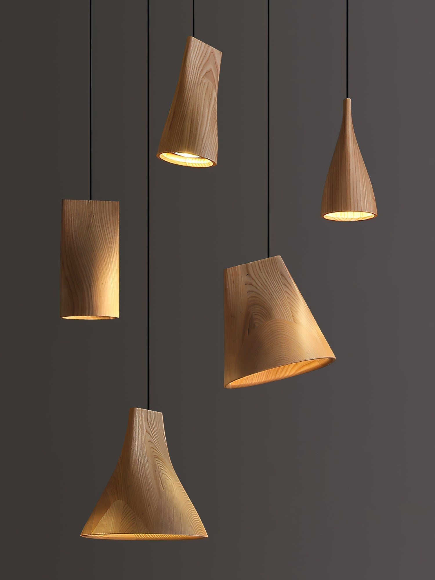 Ivarara Suspension Bois Asymétrique - Neutralighting