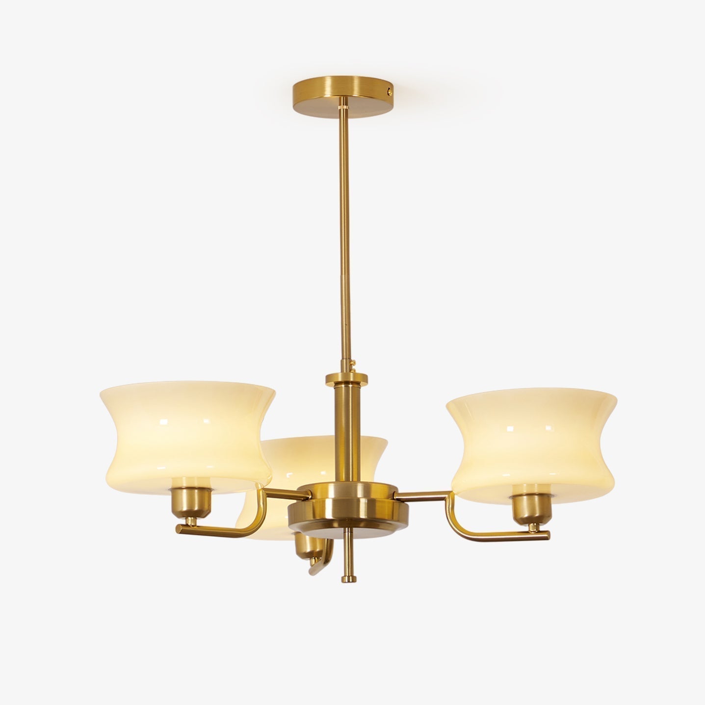 Lustra Chandelier en Verre Vintage Doré Naturel - Neutralighting