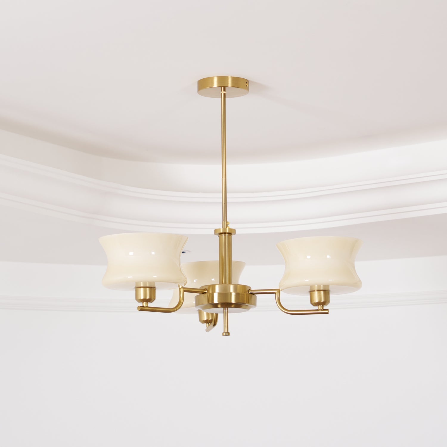 Lustra Chandelier en Verre Vintage Doré Naturel - Neutralighting