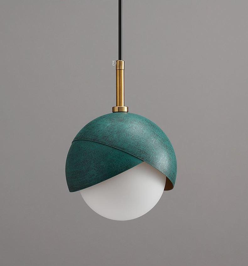 Solara Lampe Suspendue en Laiton Globe Opale Emboîté Moderne - Neutralighting