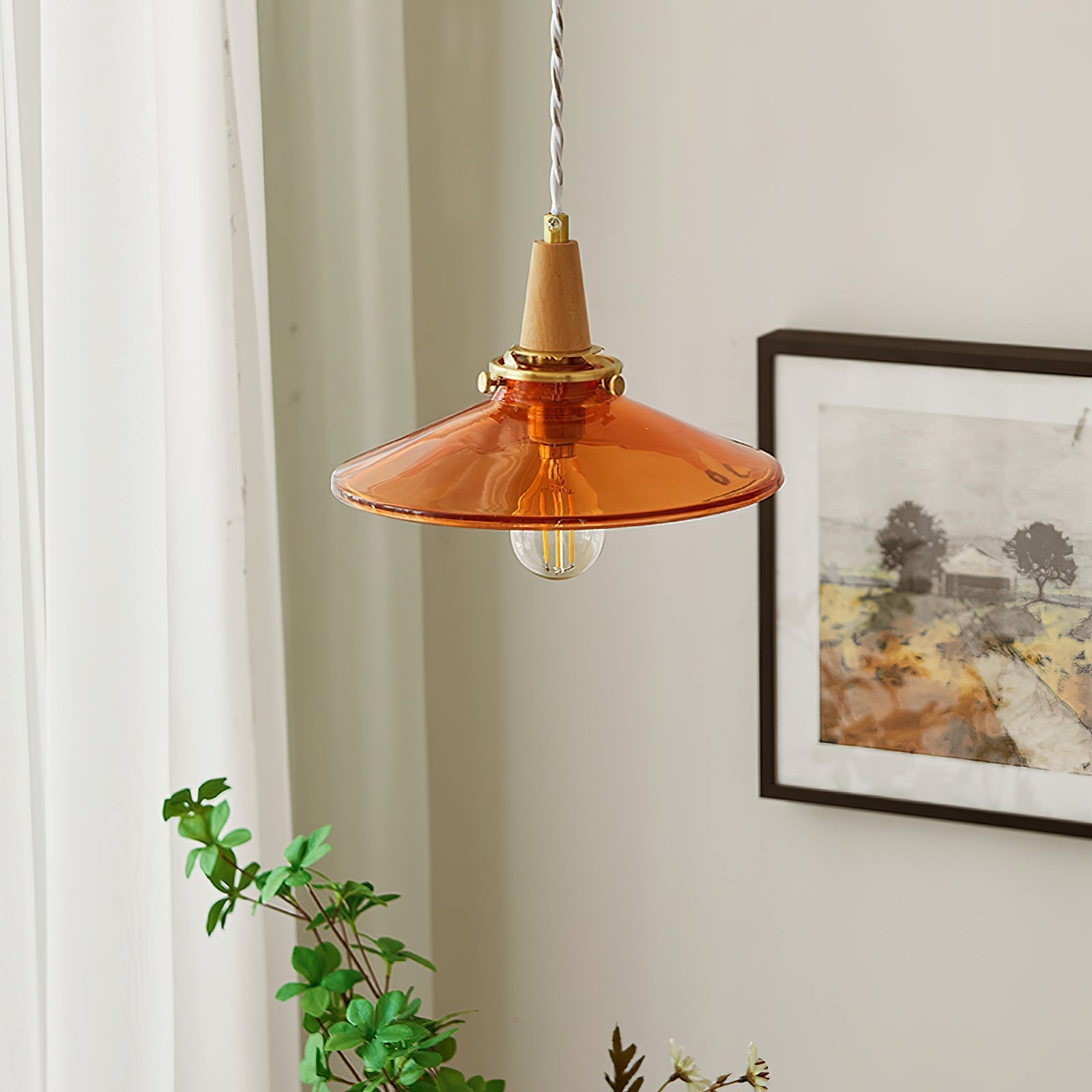 Benra Suspension Orange Verre Scandinave - Neutralighting