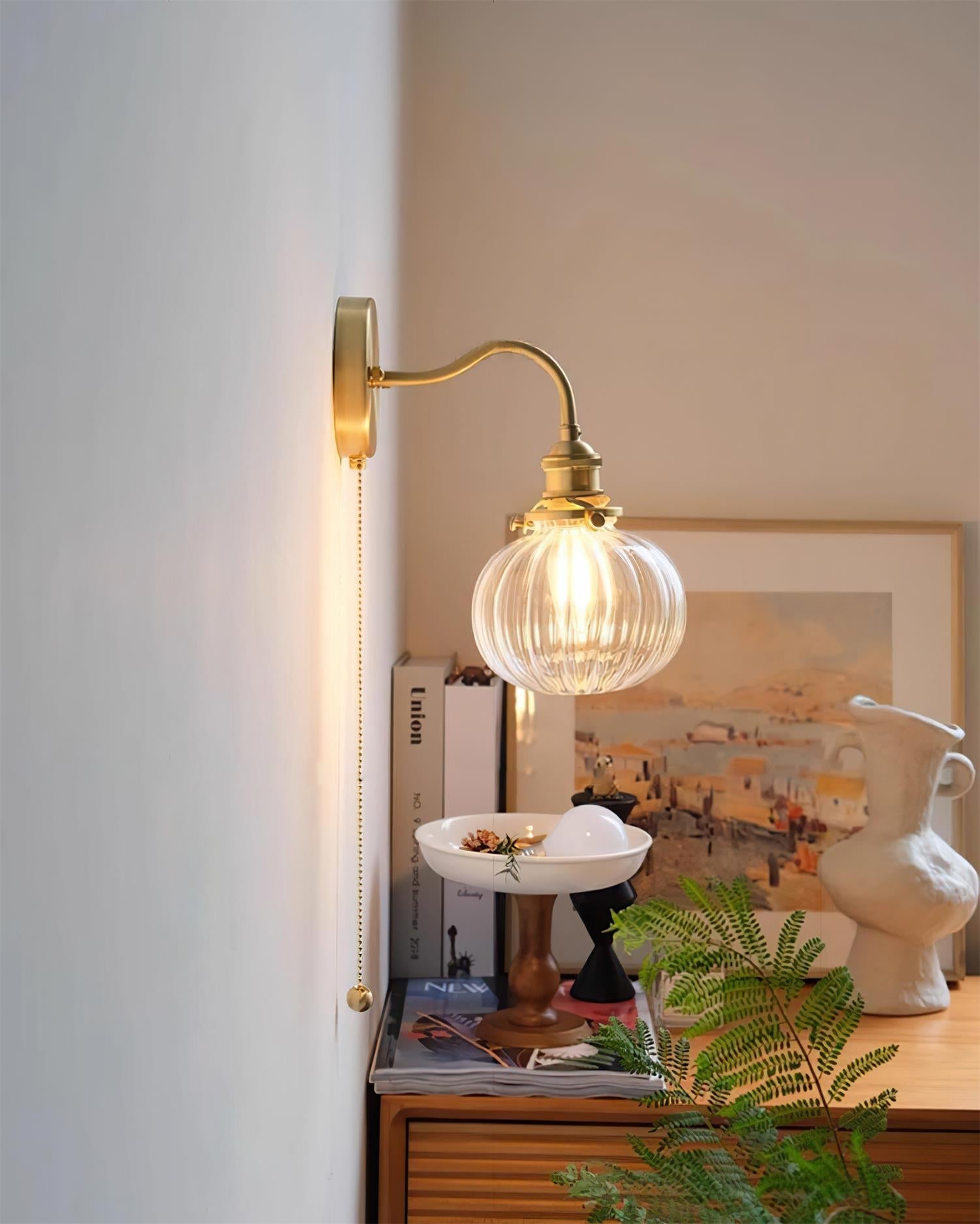 Berliner Applique Murale Bras en Laiton Verre Vintage - Neutralighting