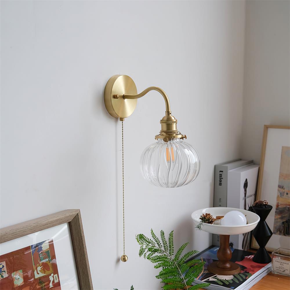 Berliner Applique Murale Bras en Laiton Verre Vintage - Neutralighting