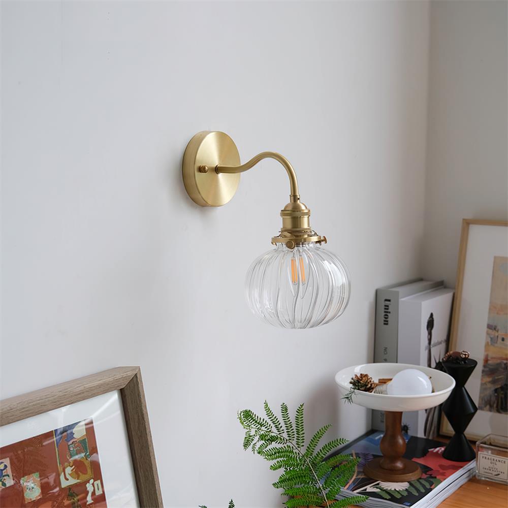 Berliner Applique Murale Bras en Laiton Verre Vintage - Neutralighting