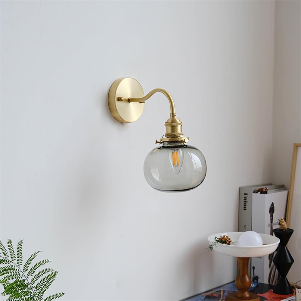 Berliner Applique Murale Bras en Laiton Verre Vintage - Neutralighting