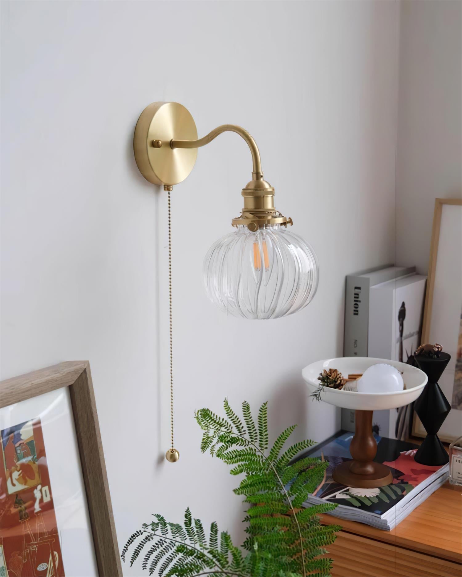 Berliner Applique Murale Bras en Laiton Verre Vintage - Neutralighting