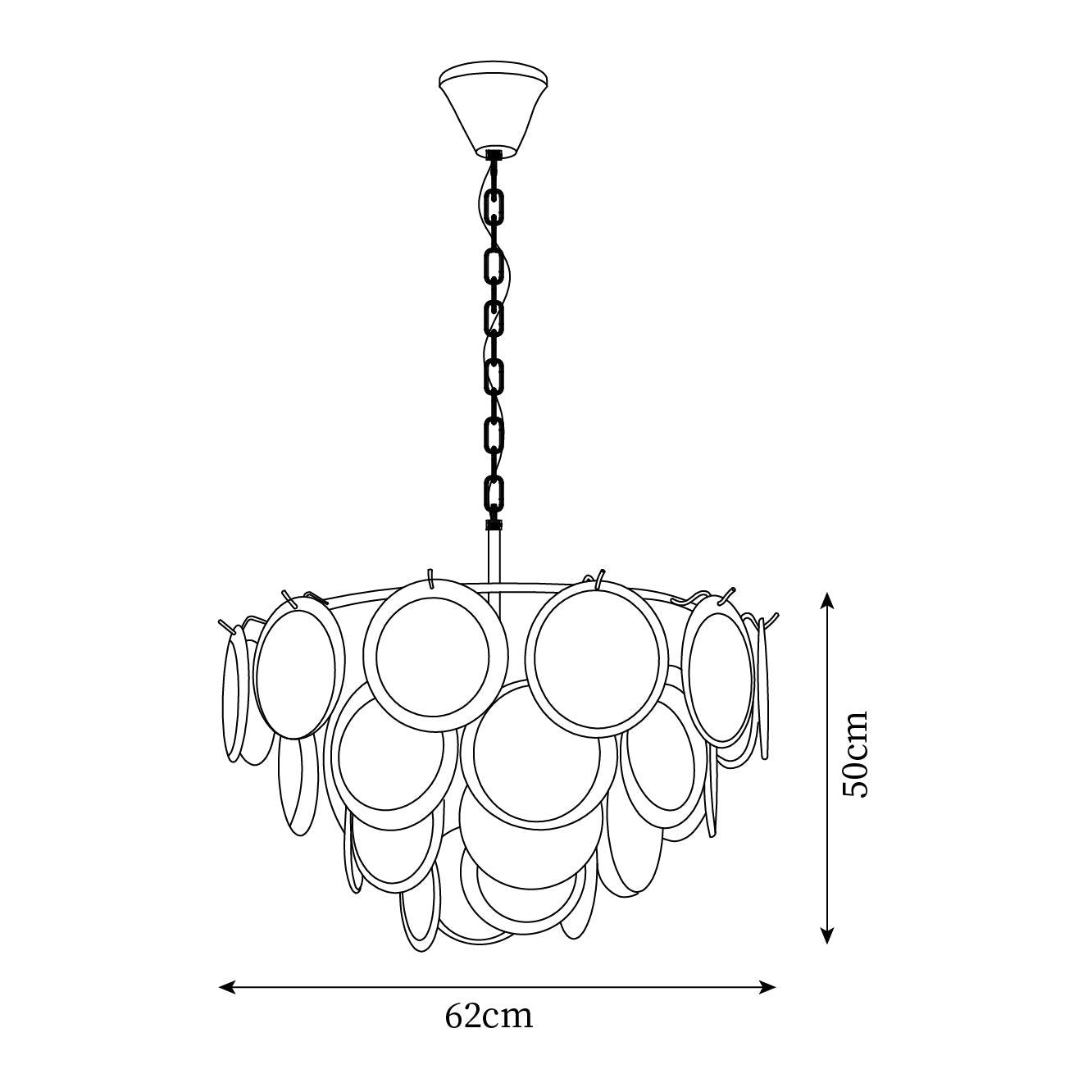 Lustre Esona à Disques en Verre Givré en Cascades - Neutralighting