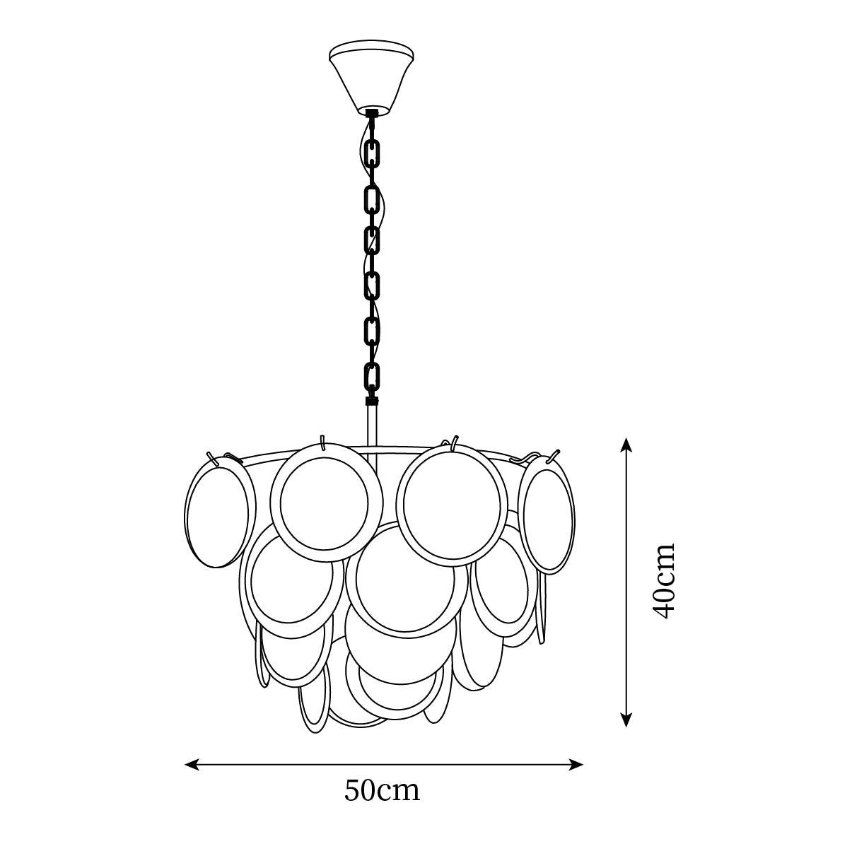 Lustre Esona à Disques en Verre Givré en Cascades - Neutralighting