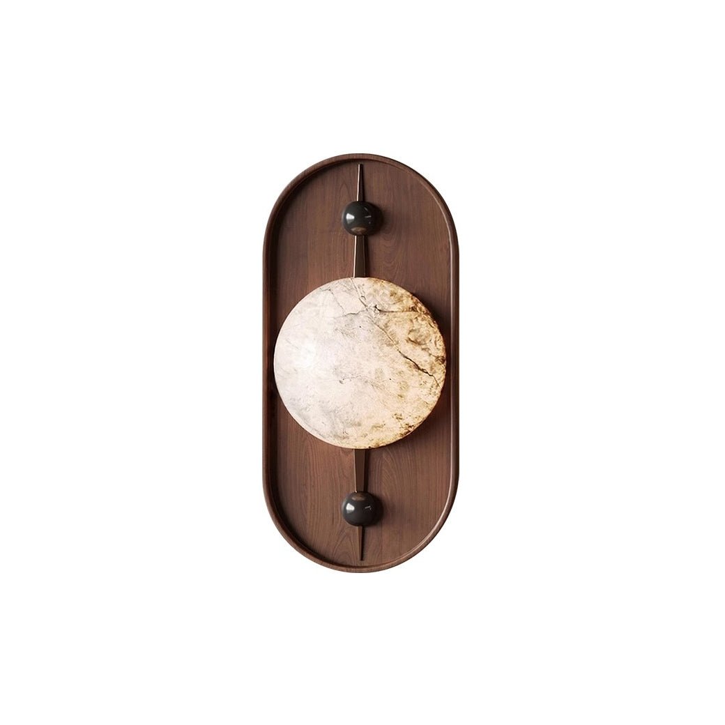 Lyvaran Oval Alabaster Wood Wall Light - Neutralighting
