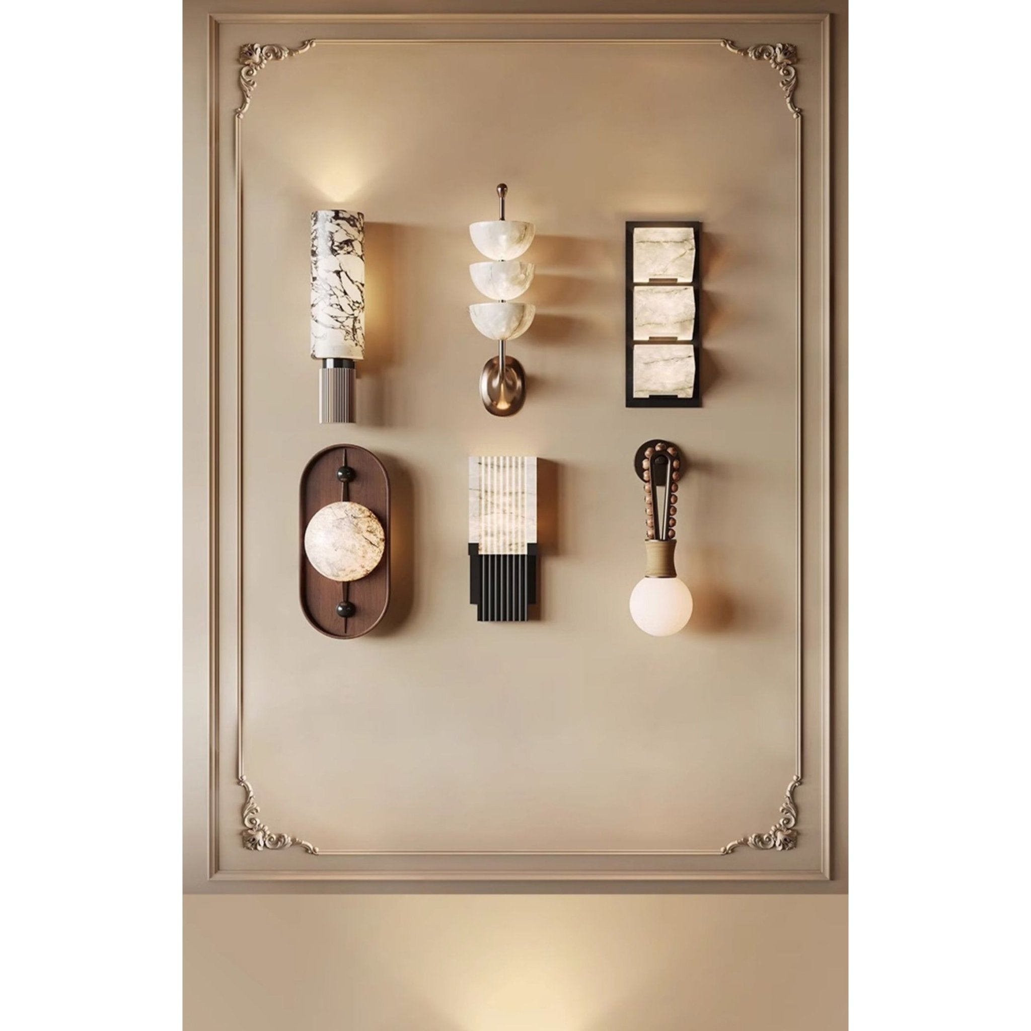 Lyvaran Oval Alabaster Wood Wall Light - Neutralighting