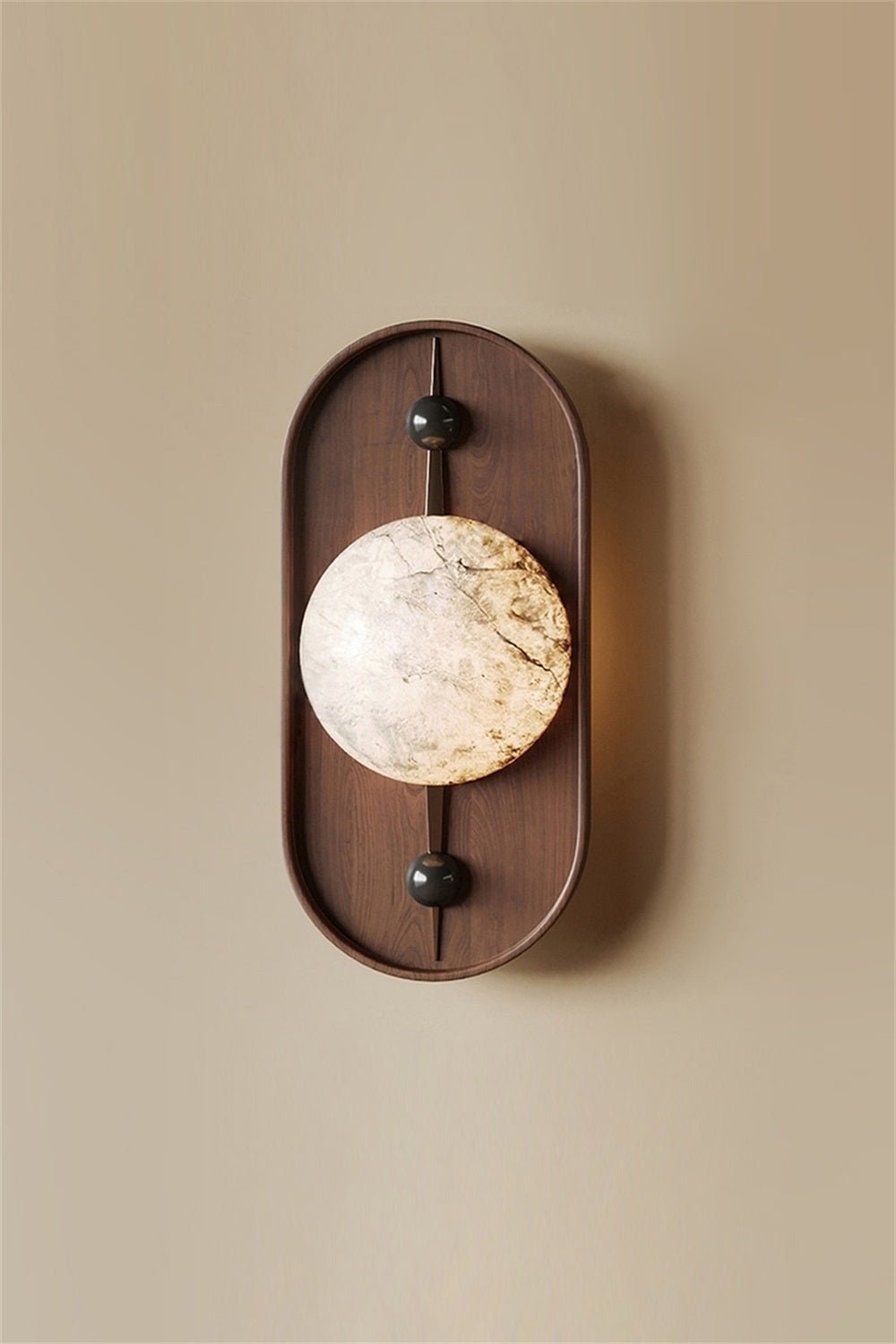 Lyvaran Oval Alabaster Wood Wall Light - Neutralighting