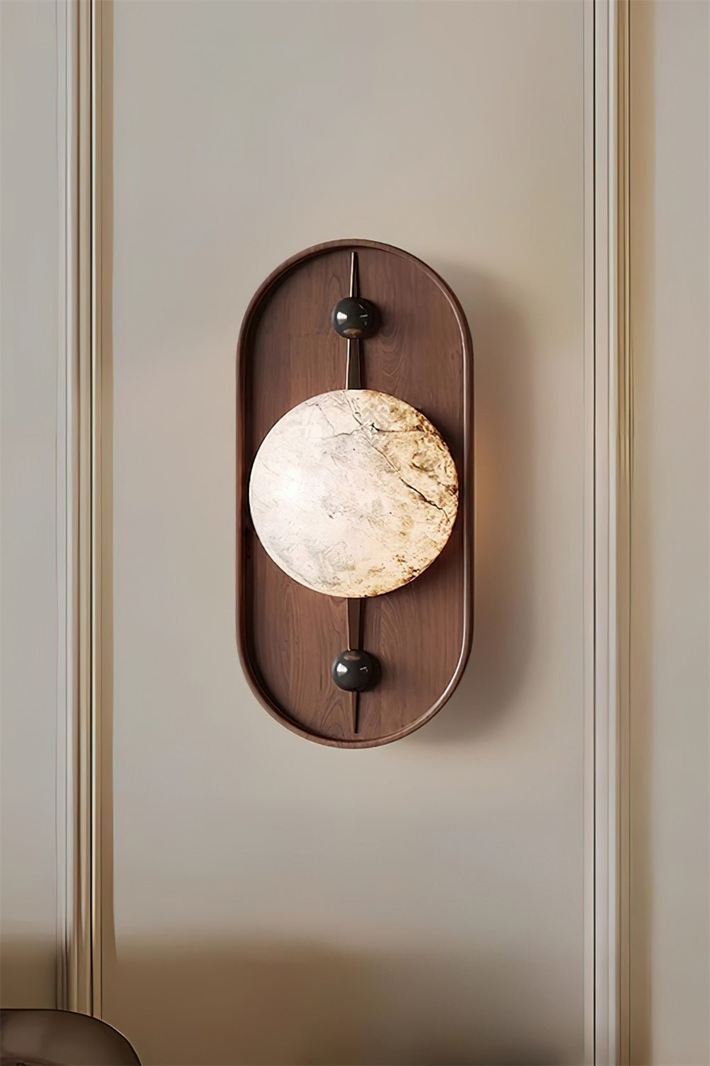 Lyvaran Oval Alabaster Wood Wall Light - Neutralighting