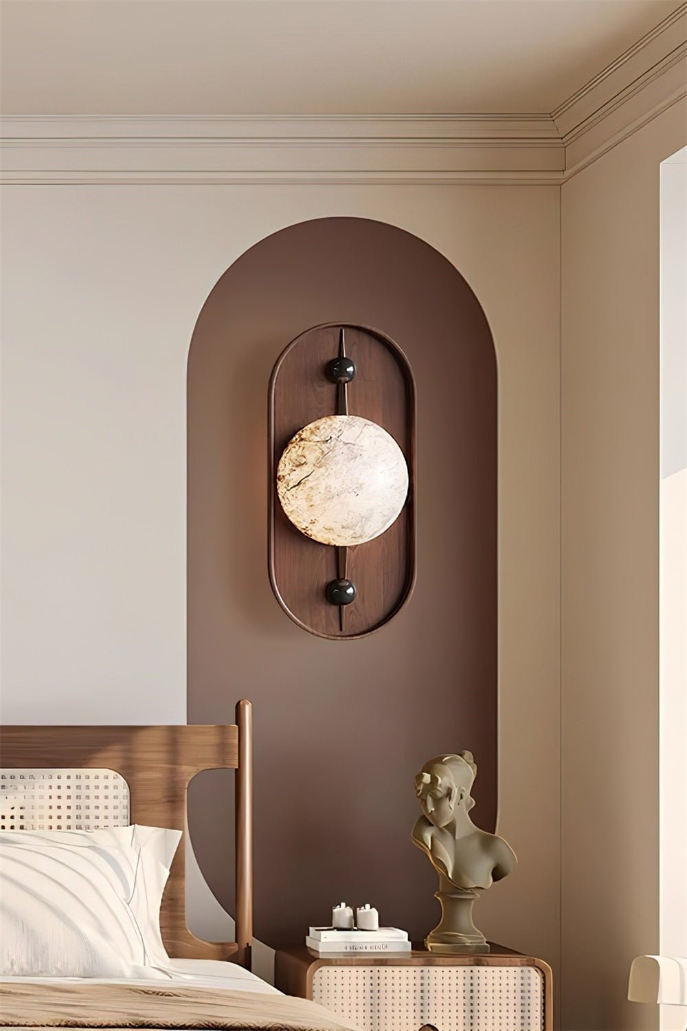 Lyvaran Oval Alabaster Wood Wall Light - Neutralighting
