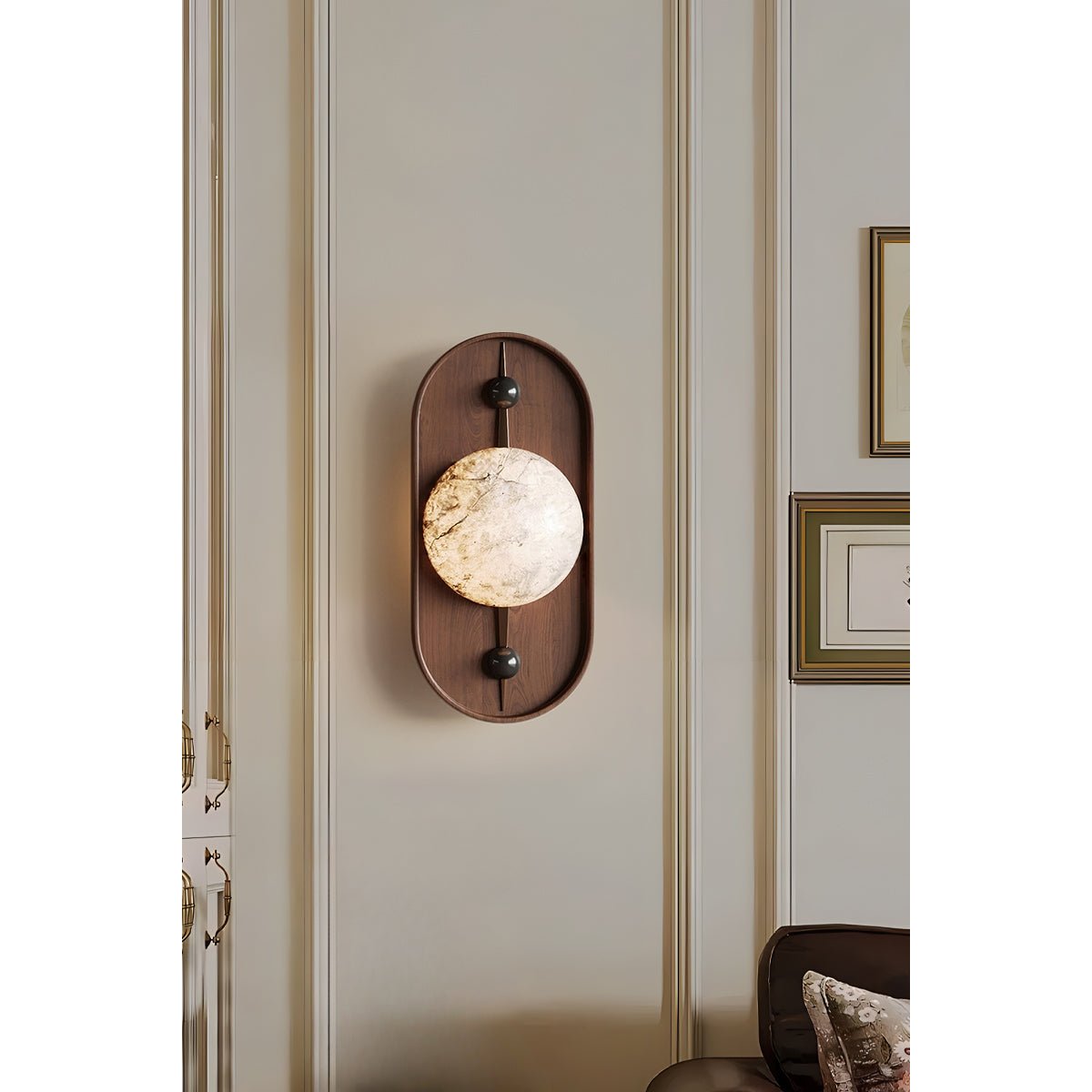 Lyvaran Oval Alabaster Wood Wall Light - Neutralighting