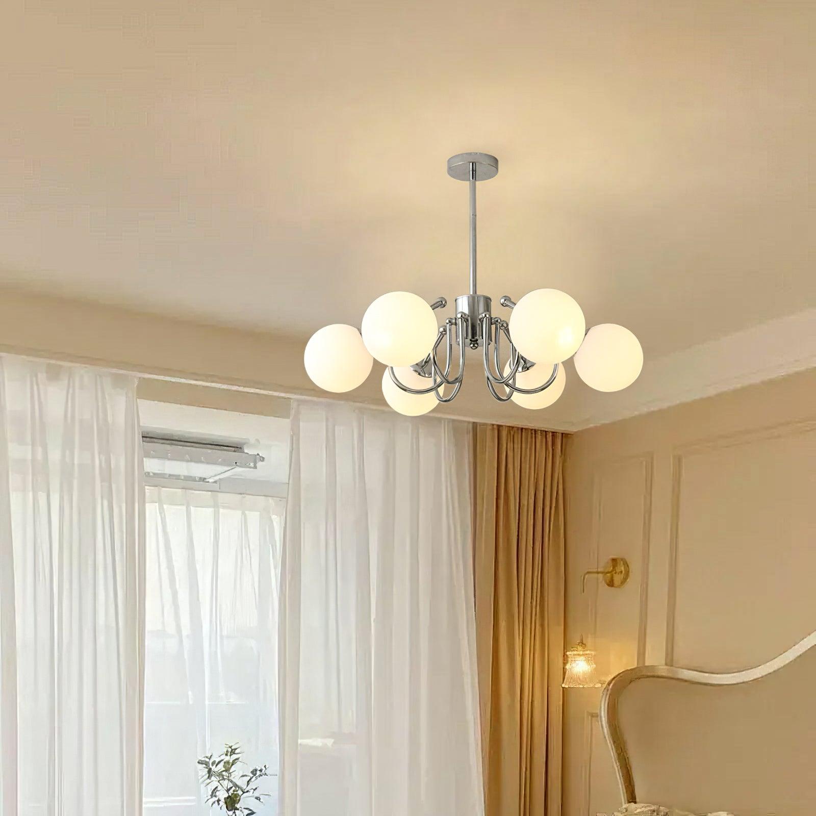 Aurora Lustre Globe en Chrome Moderne - Neutralighting