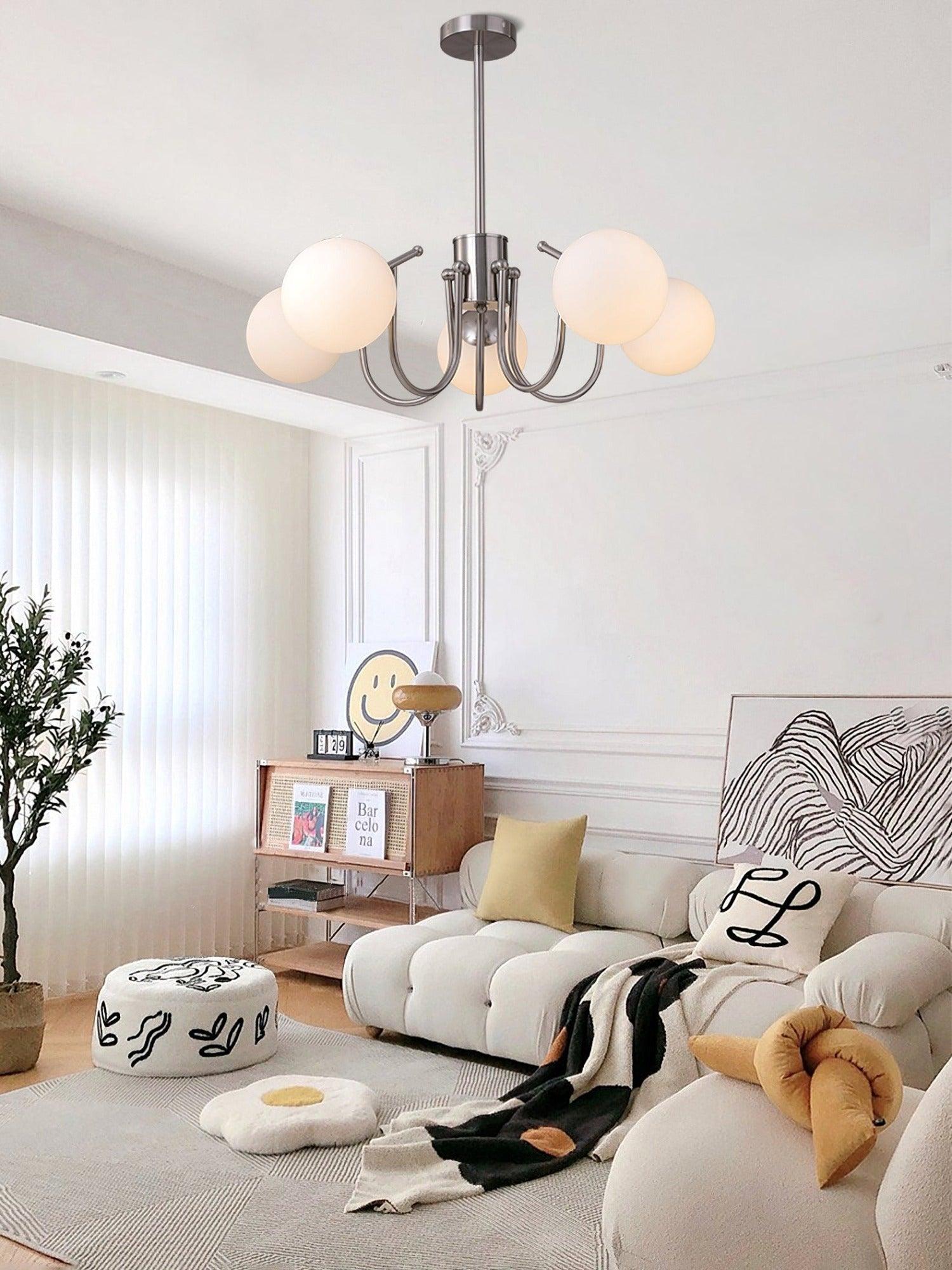 Aurora Lustre Globe en Chrome Moderne - Neutralighting