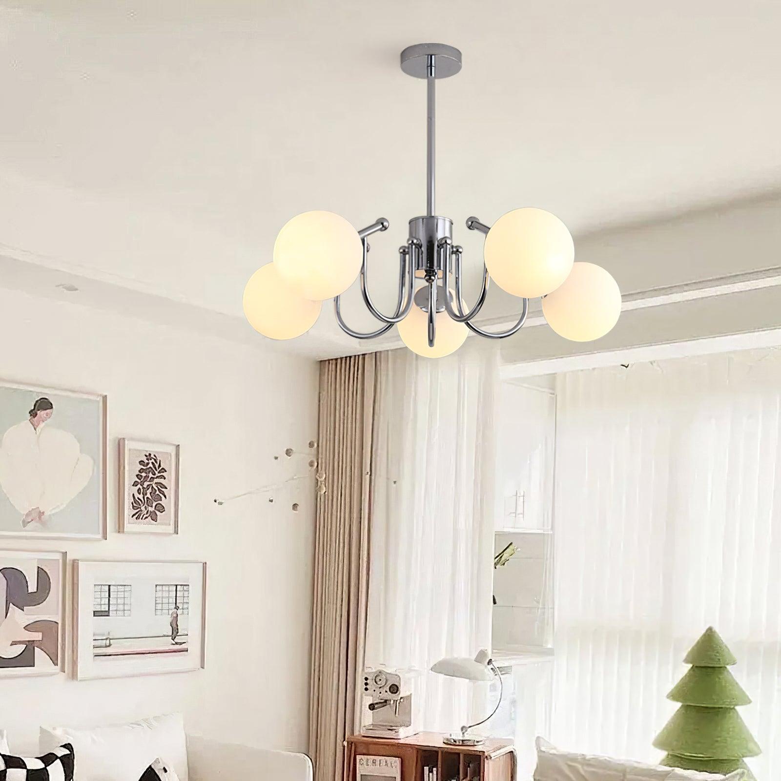 Aurora Lustre Globe en Chrome Moderne - Neutralighting