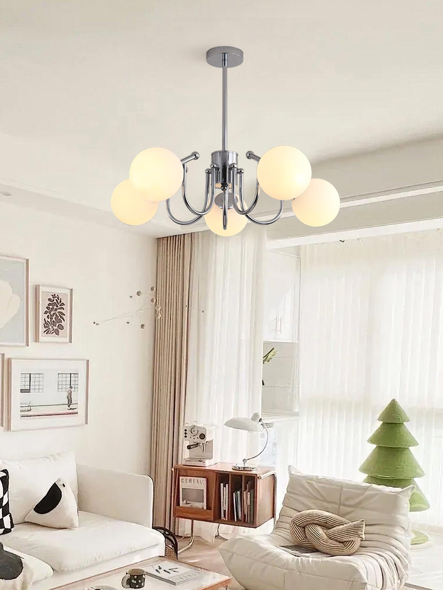 Aurora Lustre Globe en Chrome Moderne - Neutralighting