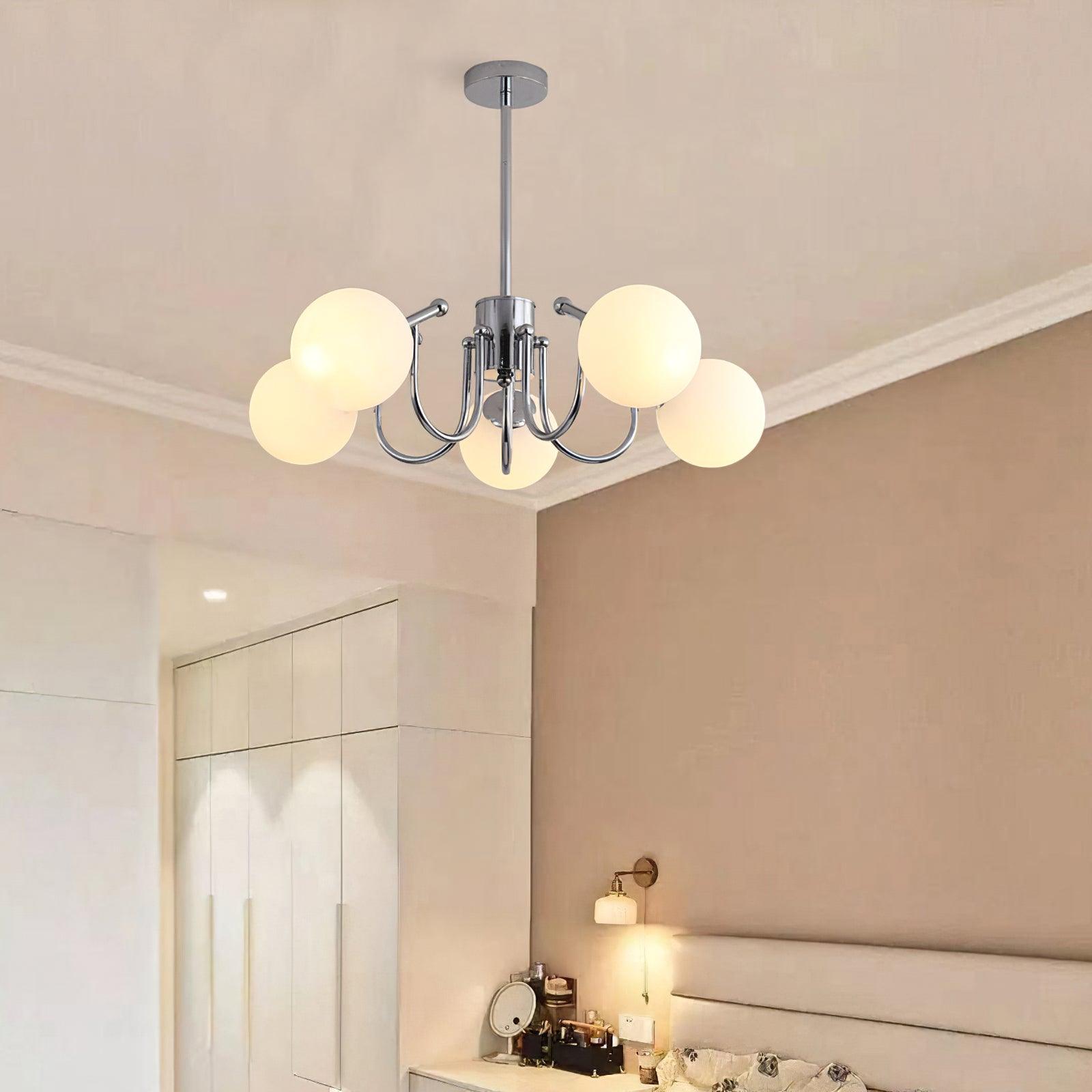 Aurora Lustre Globe en Chrome Moderne - Neutralighting