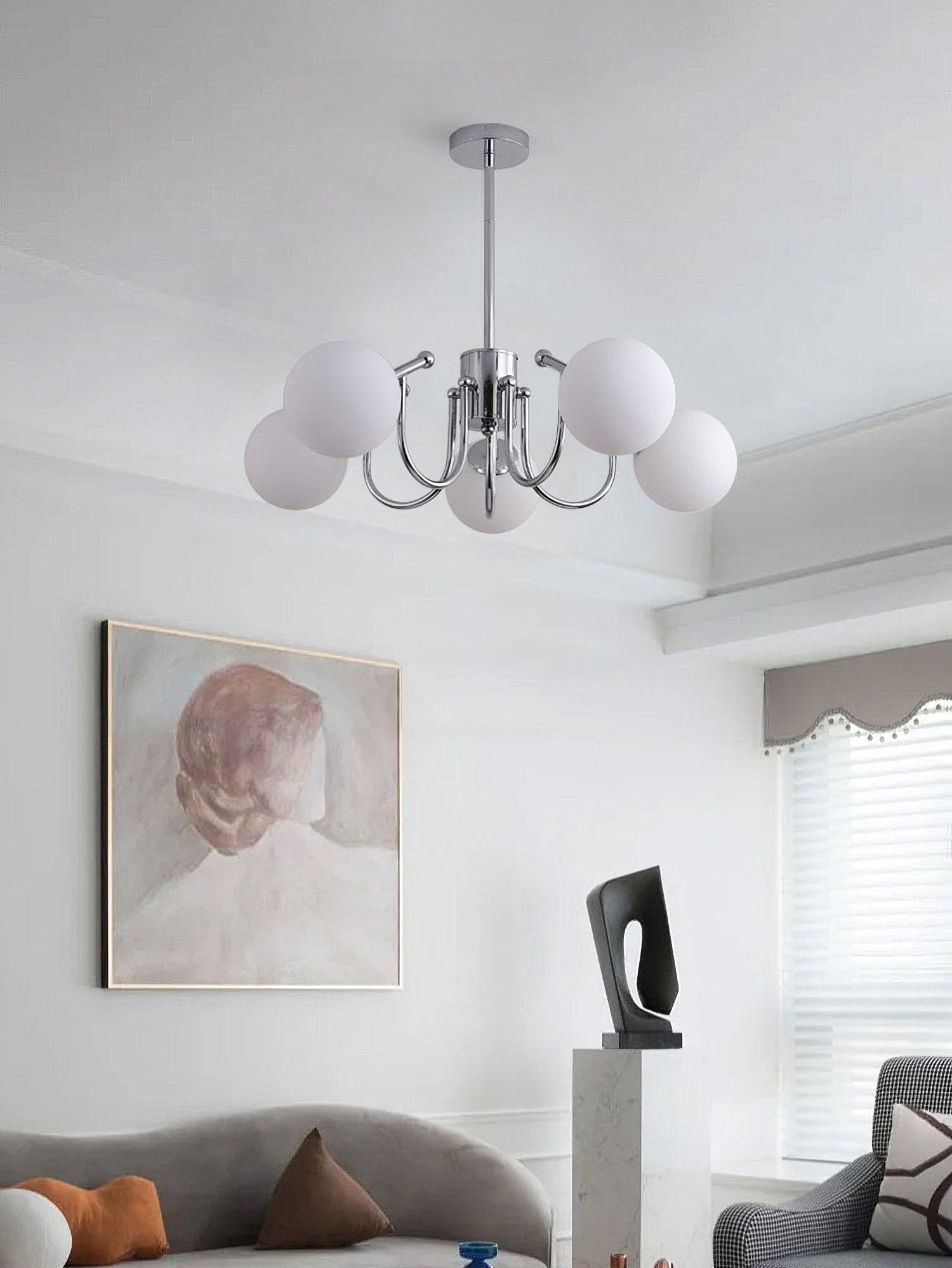 Aurora Lustre Globe en Chrome Moderne - Neutralighting