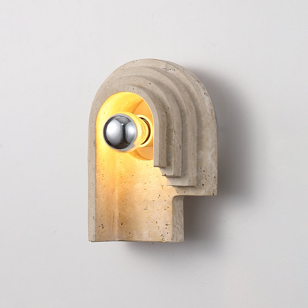 Mjolkuvyh Modern Minimalist Travertine Wall Lamp - Lamp Copper