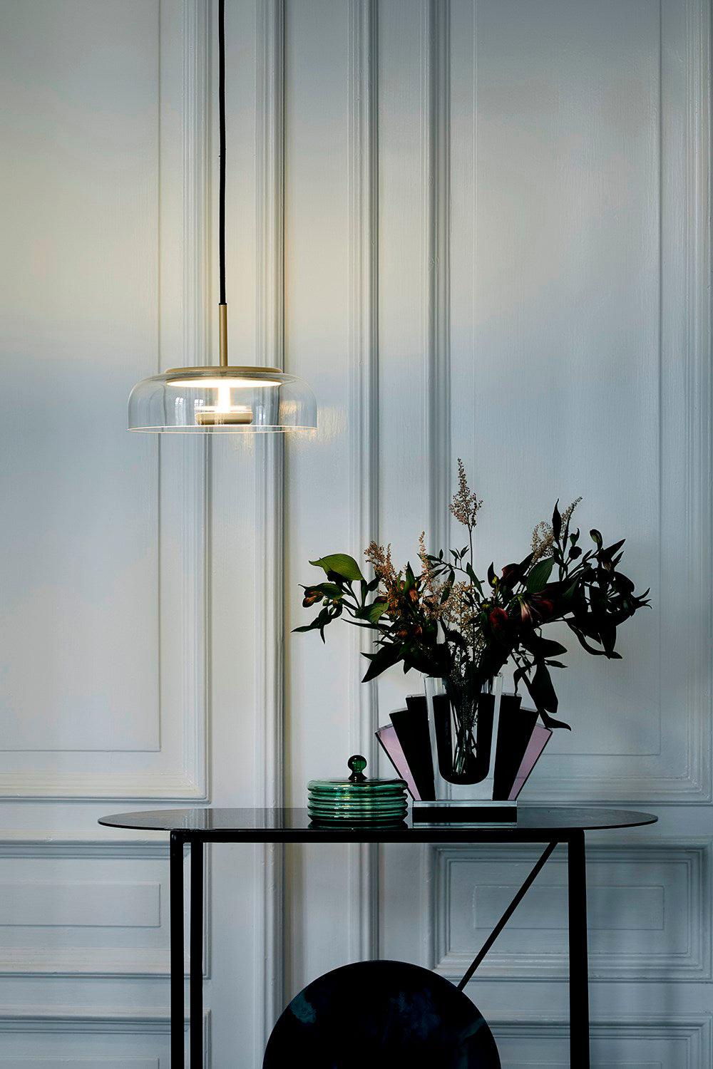 Lustra Suspension en Verre Transparent Élégante - Neutralighting